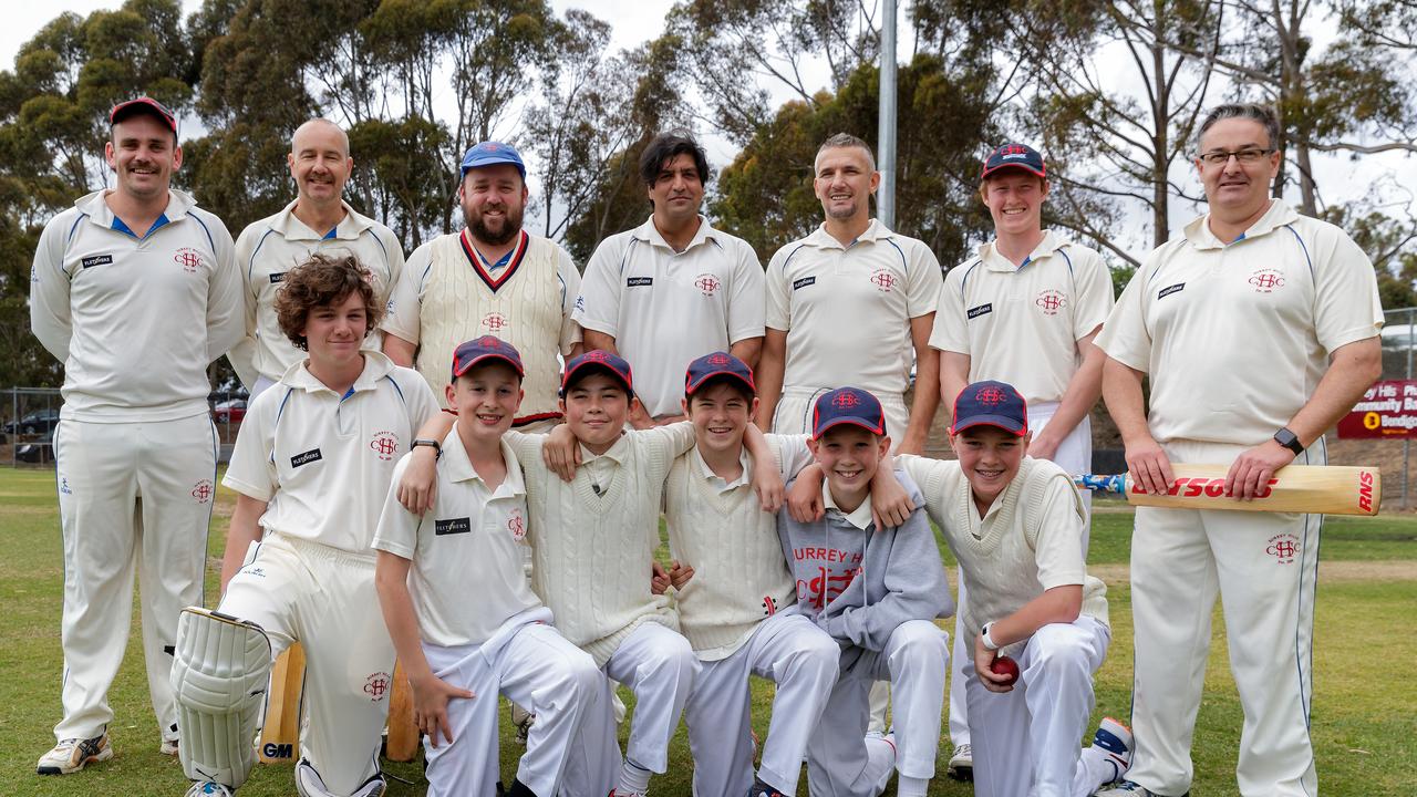 Romanian cricketer Pavel Florin (third from right, back row) with his Surey Hills side in Australia on Sunday.