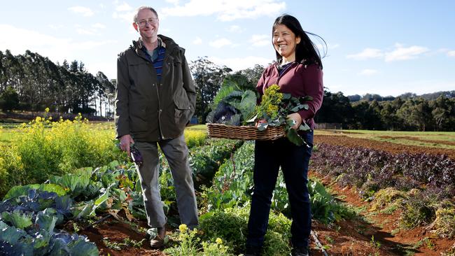 Phil and Lisa Lavers, owners of Moonacres Farm. Picture: Jonathan Ng