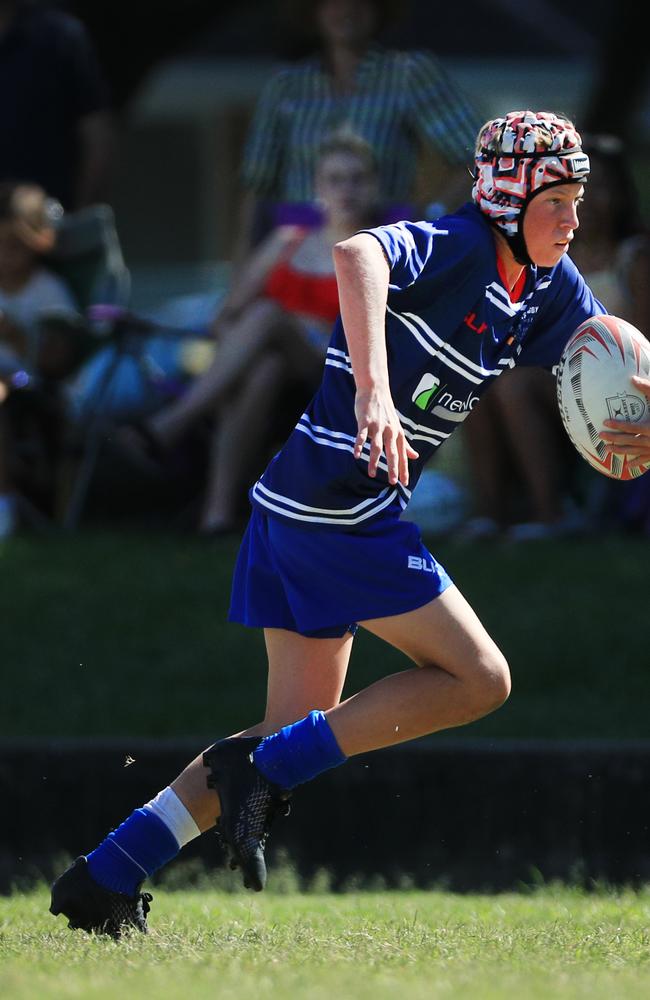SURFERS PARADISE RUGBY, GOLD COAST , AUSTRALIA - April 10, 2021: Surfers Paradise Dolphins U14sv USQ Saints U14s - Day Two of King of the Country rugby tournament.Played at Surfers Paradise Eagles Rugby Ground at Southport. Picture: Scott Powick Newscorp
