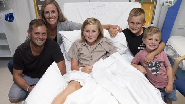 Jackson Bartlett, 10, in Perth Children’s Hospital. Picture: Simon Santi/ The West Australian