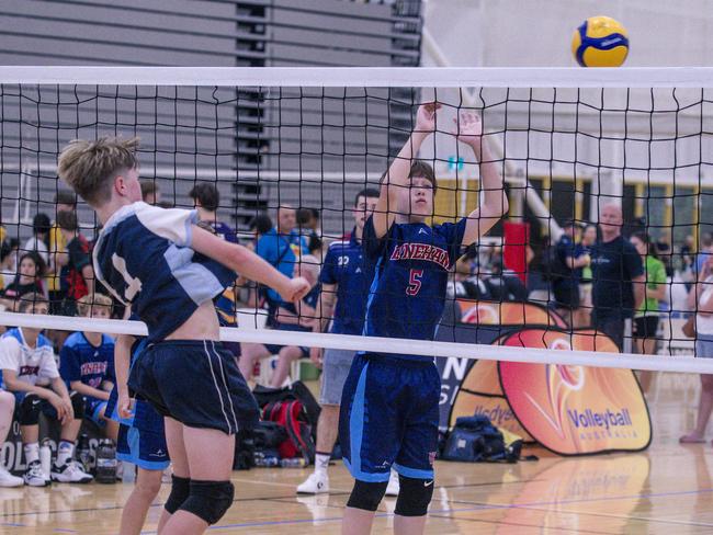 The Australian Volleyball Schools Cup is being played at the Gold Coast Sports and Leisure Centre in Carrara. Picture: Glenn Campbell