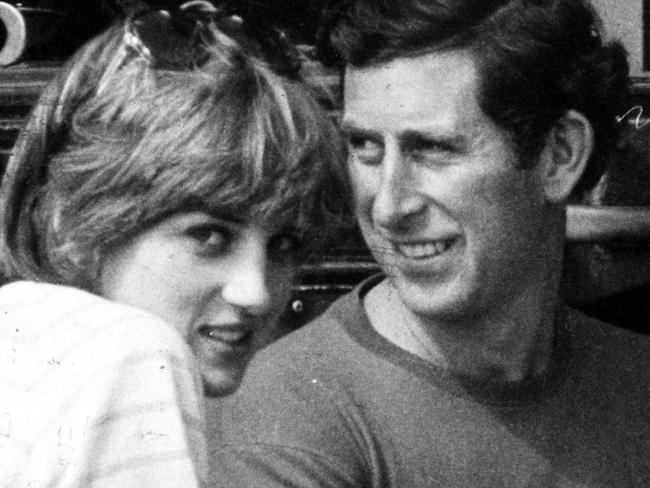 2 weeks before their wedding Lady Diana Spencer (later the Princess of Wales, Princess Diana) with Prince Charles,  at Smiths Lawn Polo club Windsor July 1981.