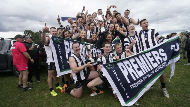 Narre Warren shows off two premiership flags. Picture: Valeriu Campan