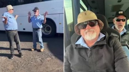 Drivers from Gatton Bus Service have become internet sensations with the transport services videos aimed at entertaining staff and students. Photo: TikTok/Gatton Bus Service