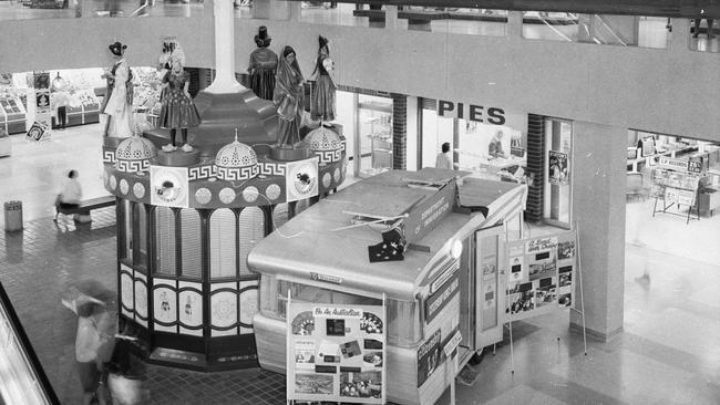Bankstown Central's centre court as it appeared in 1966, the year the centre opened. Picture: State Library of NSW