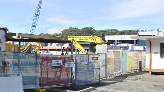 Work continues on the site of the Coffs Harbour Cultural and Civic Space on Gordon St. Photo: Tim Jarrett