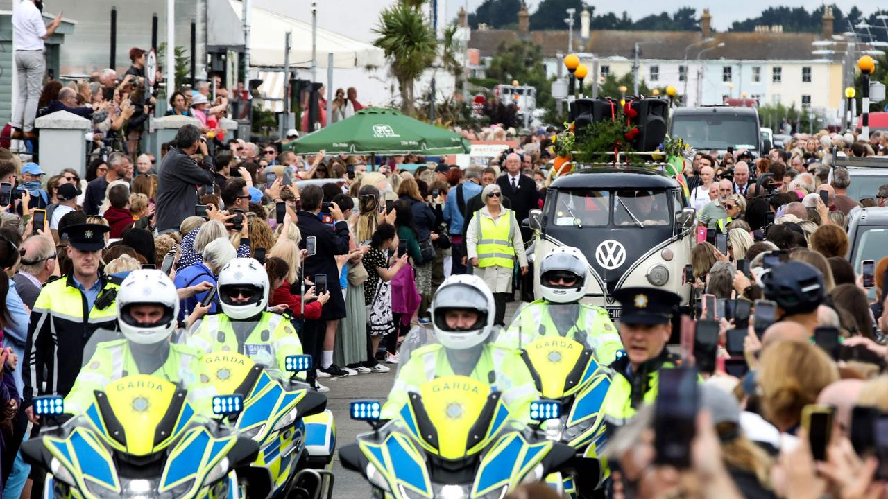 The village of Bray came to a standstill as the ‘daughter of Ireland’ was farewelled in her hometown. Picture: AFP