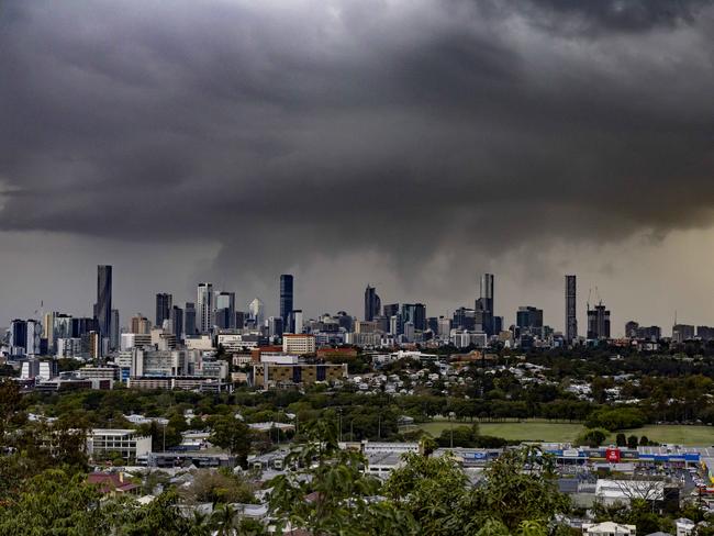 Afternoon storm over Brisbane from Windsor, Thursday, September 12. Picture: Richard Walker