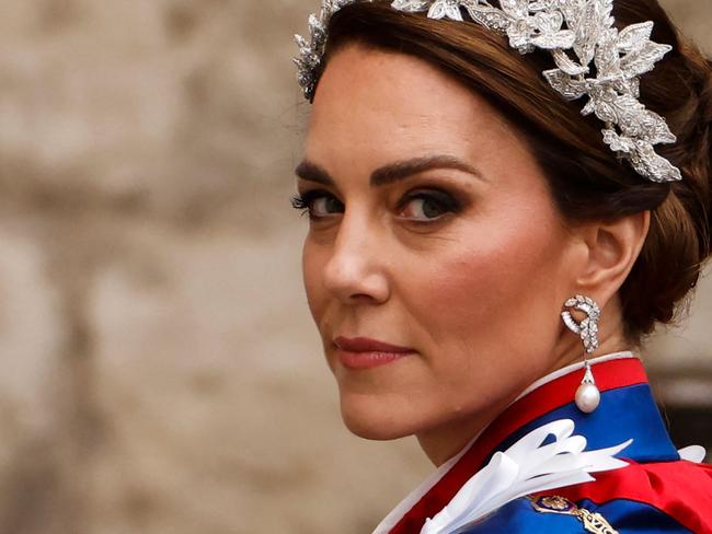 (FILES) Britain's Catherine, Princess of Wales arrives at Westminster Abbey in central London on May 6, 2023, ahead of the coronations of Britain's King Charles III and Britain's Camilla, Queen Consort. Britain's Catherine announced cancer diagnosis on March 22, 2024. (Photo by Odd ANDERSEN / AFP)