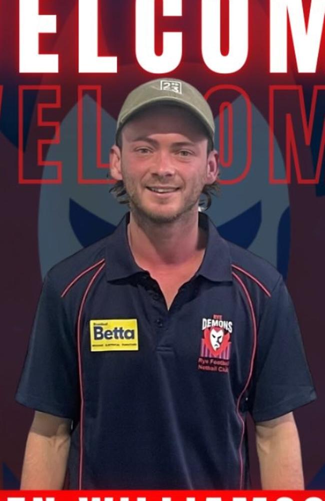 Ben Williamson joins Rye from Old Peninsula in the VAFA.