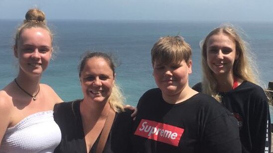 Michelle Davies with her family in Legian, Bali.