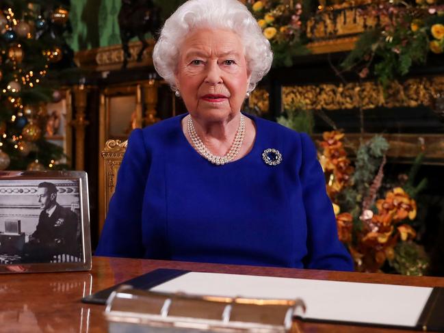 Britain's Queen Elizabeth II poses for a photograph after she recorded her annual Christmas Day message. Picture: AFP