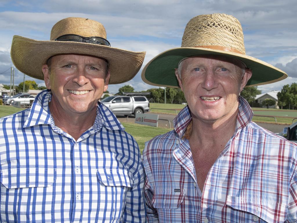 Scott Morrison and Jon Lindley at the Arthur Postle Gift in Pittsworth. Saturday 18th January, 2025. Picture: Nev Madsen.