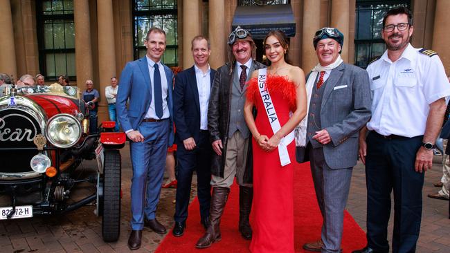 Daily Telegraph editor, Ben English, Matthew Halliday MD and CEO of Ampol, Warren Brown, Monique Riley, Matthew Benns and Cameron Gibbs from the Royal Flying Doctor Service. Picture: Justin Lloyd.