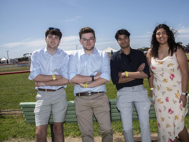 Harry Barker, Jake Baker, Eric Dsouza, and Scarlett Ward. 2024 Manangatang Cup. Picture: Noel Fisher