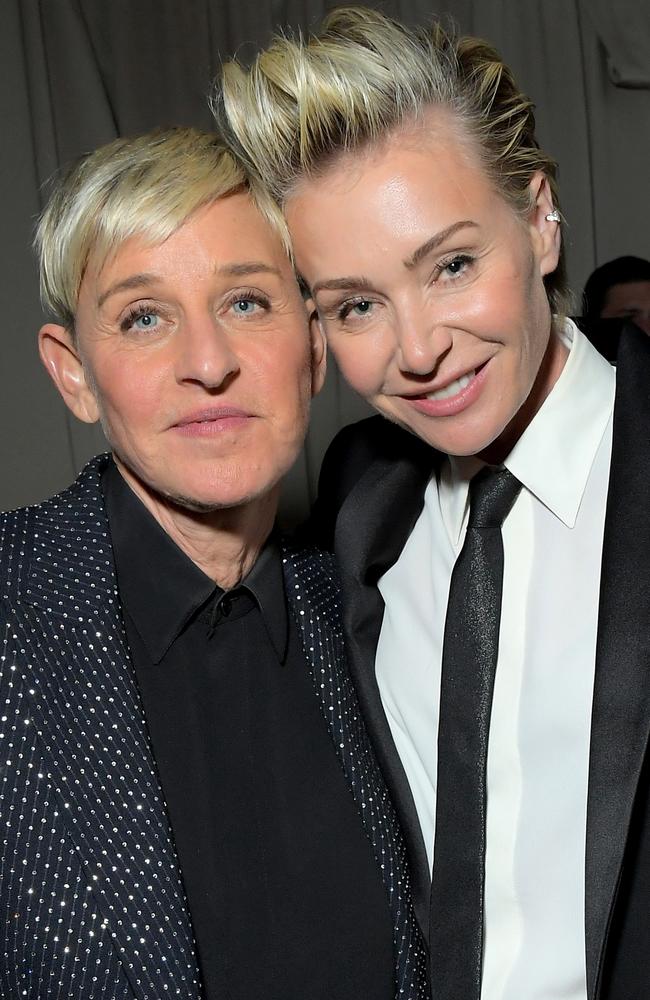 Ellen DeGeneres and wife Portia de Rossi. Picture: Getty Images.