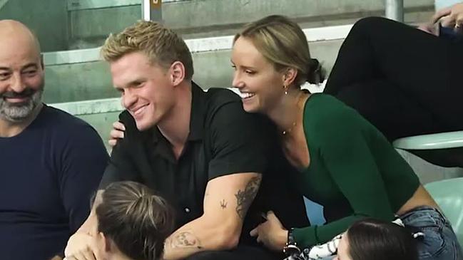 Cody Simpson and Emma McKeon when Cody found out he has made the Australian Swim team.