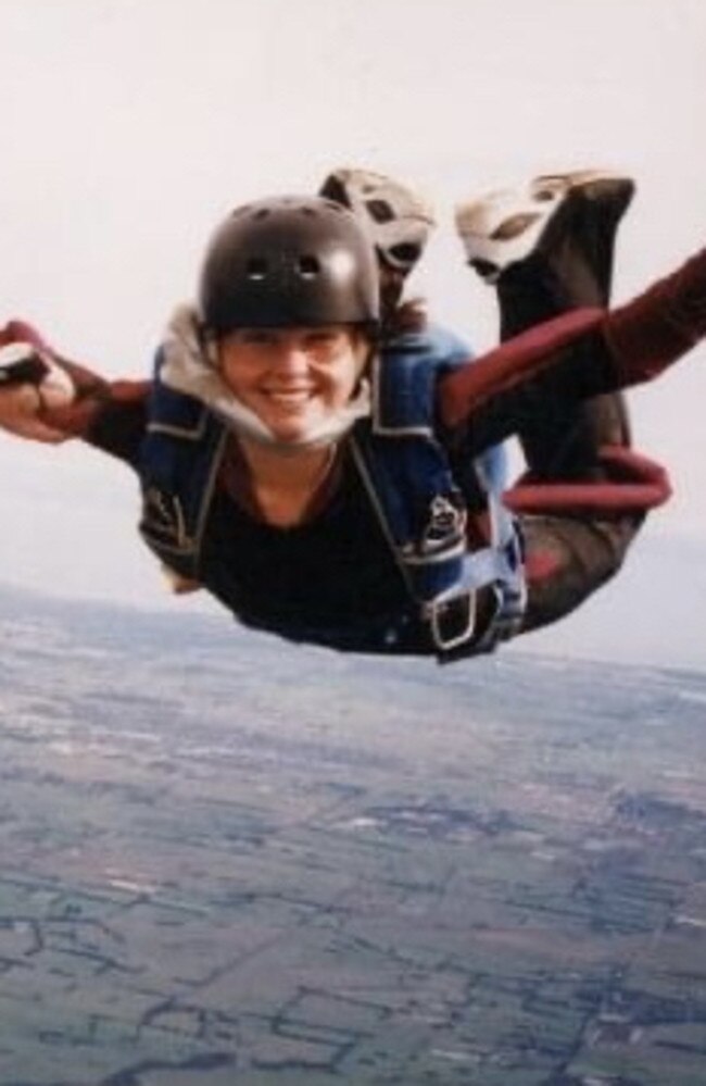 Tee Gibson on a skydive.