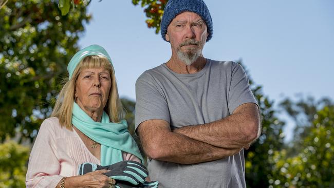 Gold Coast pensioner Sharon Street is urging Air Canada to 'do the right thing' and refund $3500 for flights to Canada cancelled in the wake of COVID-19. Sharon Street with her partner Warren Street. Picture: Jerad Williams