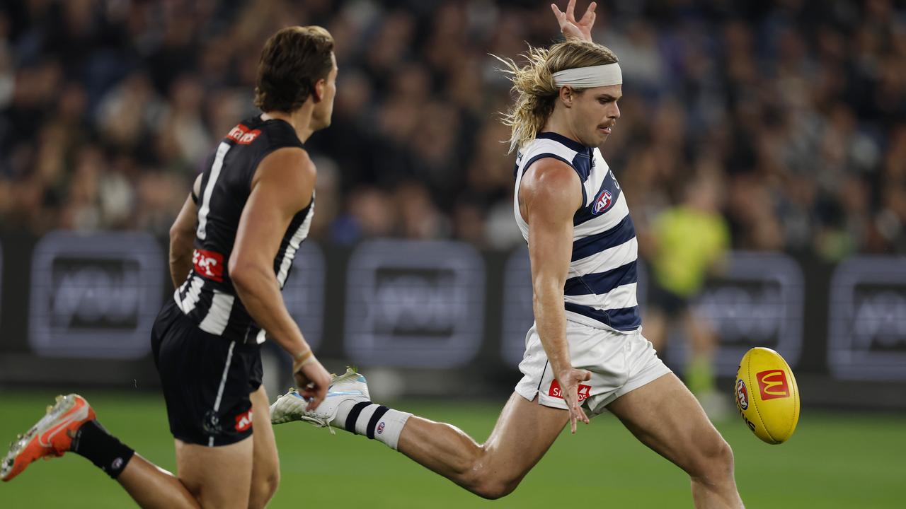 Nearly 400,000 people watched the Collingwood vs Geelong game on Kayo. Picture: Michael Klein