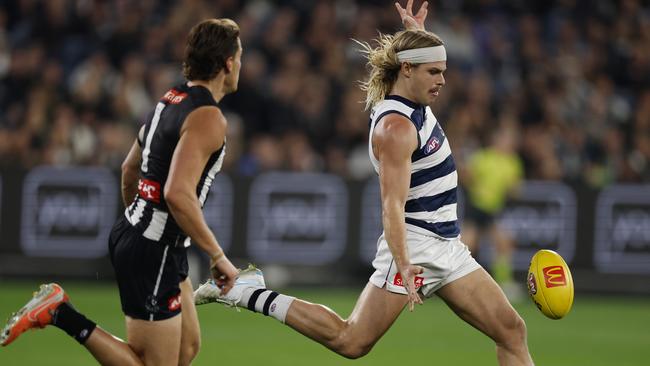 Nearly 400,000 people watched the Collingwood vs Geelong game on Kayo. Picture: Michael Klein