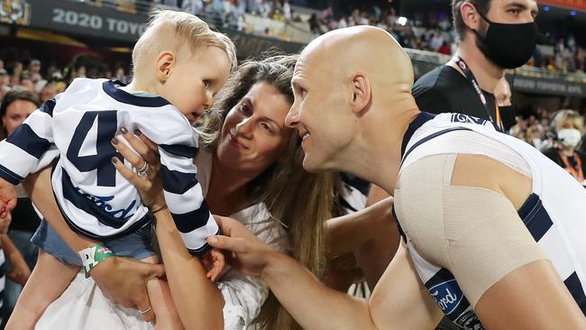 Gary Ablett with his family. Picture: Sarah Reed