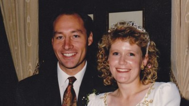 Anthea Bradshaw-Hall and Jeff on their wedding day . 16/4/94 Supplied by Family