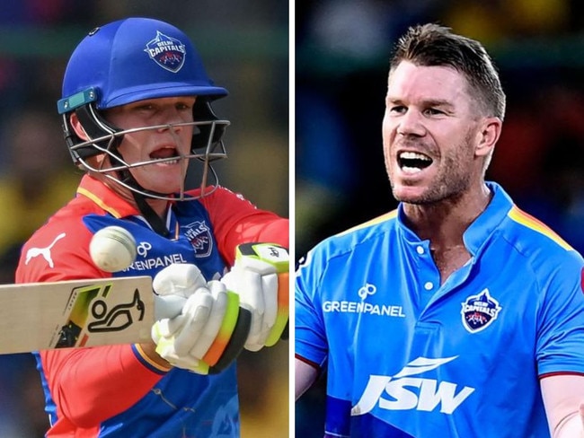 Jake Fraser-McGurk and David Warner. Photos: AFP