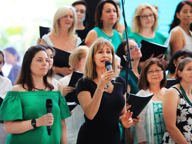 HOTA Choir preforms at the Coolangatta Airport.