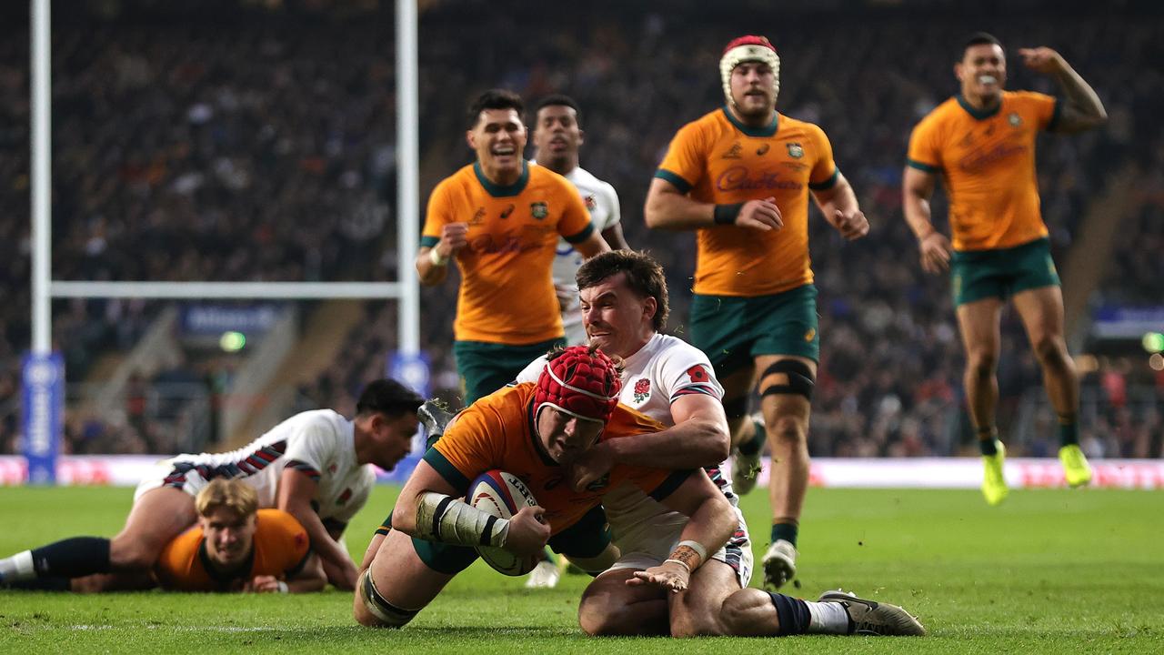 It was a fast-paced game full of tries from both sides. Picture: David Rogers/Getty Images