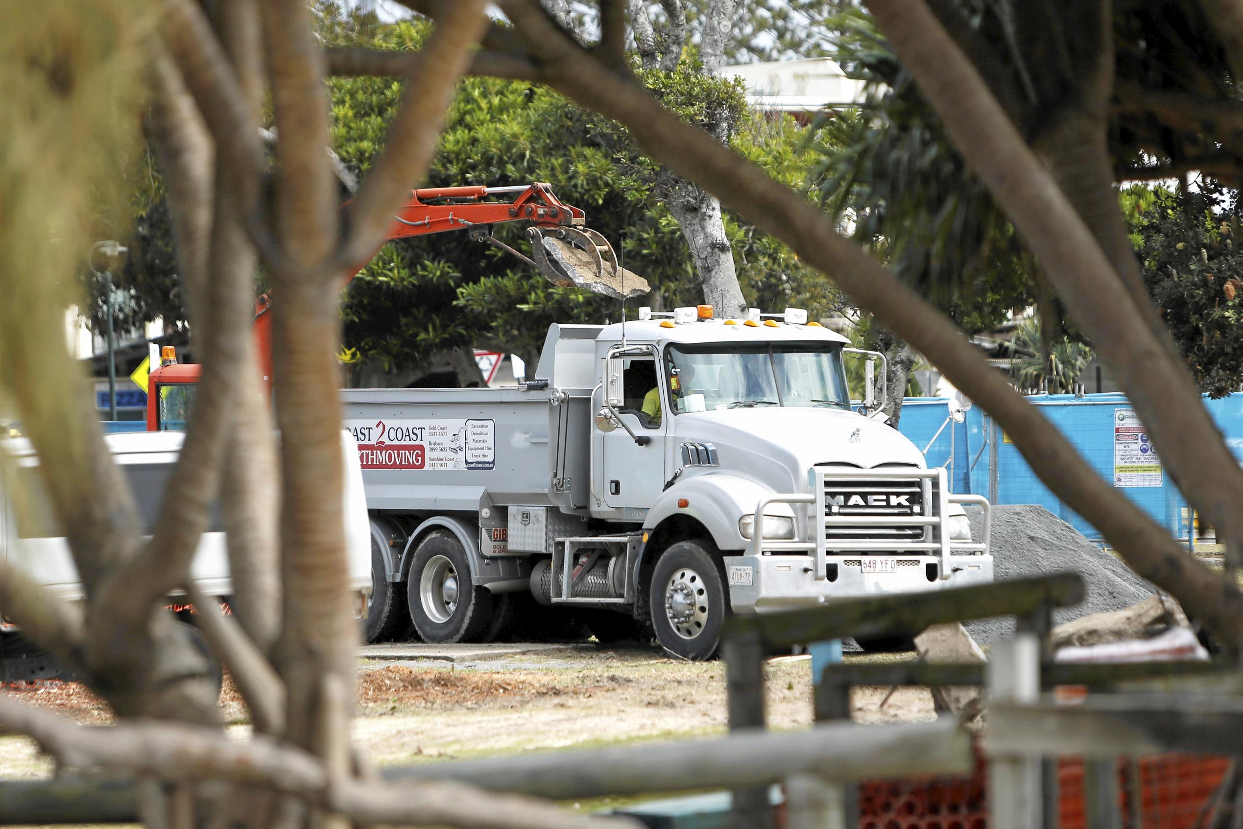 Council begins work on refurbishing Lions Park on the beachfront at Kingscliff. Picture: Richard Mamando