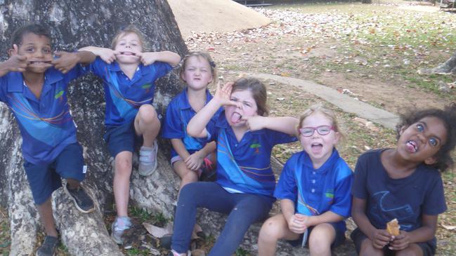 ADELAIDE RIVER PRIMARY SCHOOL Transition students funny faces. Picture: Tricia Forscutt