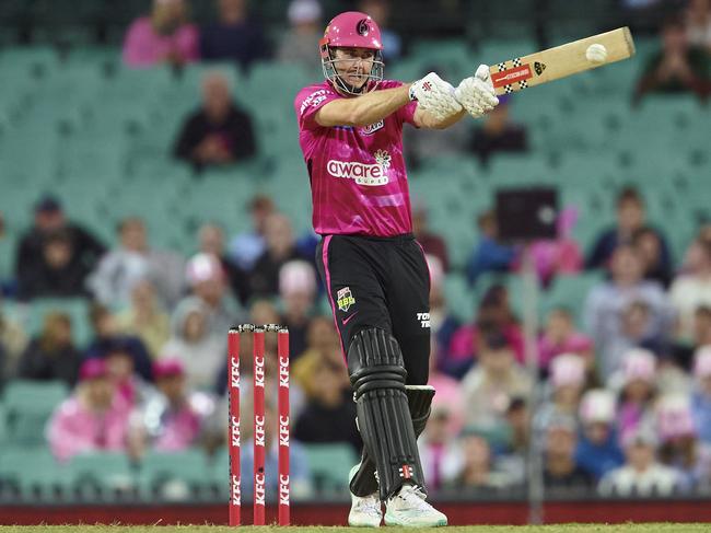 SYDNEY, AUSTRALIA - DECEMBER 22: Kurtis Patterson of the Sixers bats during the Men's Big Bash League match between the Sydney Sixers and the Hobart Hurricanes at Sydney Cricket Ground, on December 22, 2022, in Sydney, Australia. (Photo by Brett Hemmings/Getty Images)