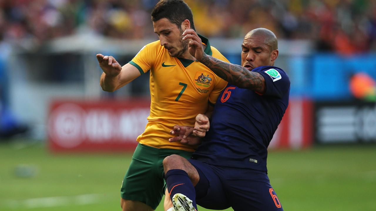 Mathew Leckie in actions against the Netherlands.