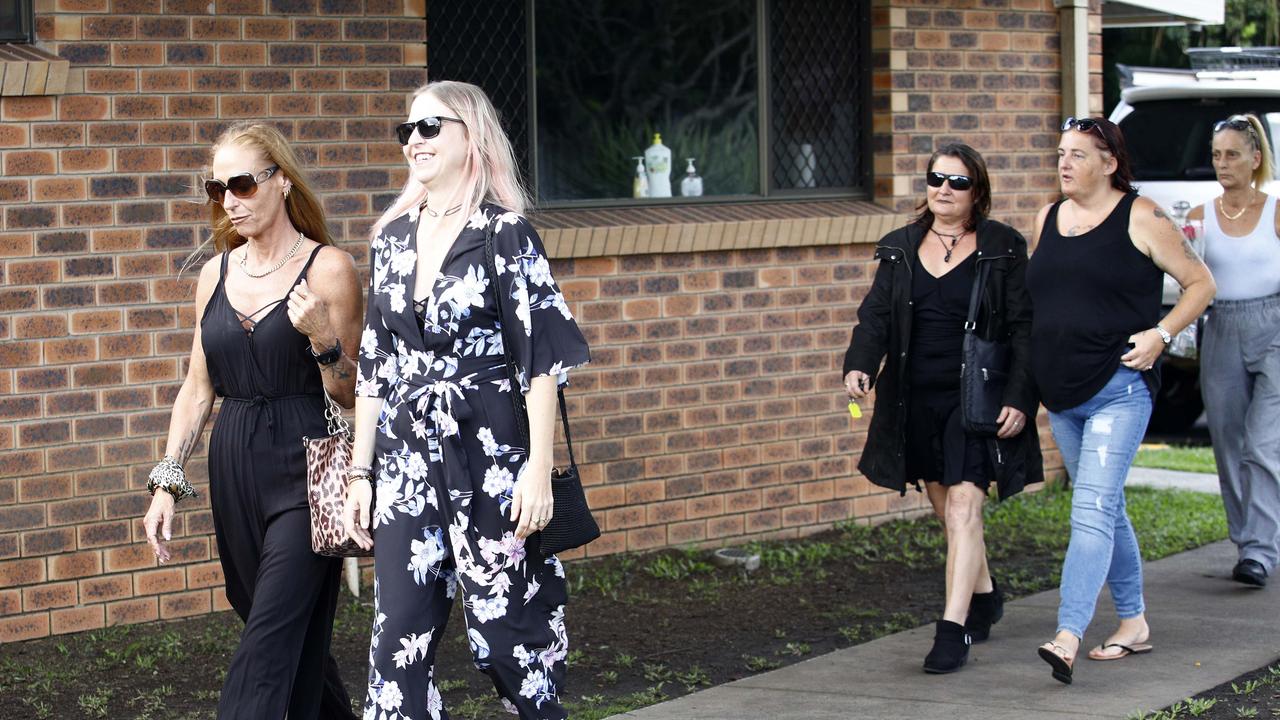 Friends and family attend the funeral of well-known Gold Coast man Ian Gal at Nerang Uniting Church on Thursday morning. Picture: Tertius Pickard