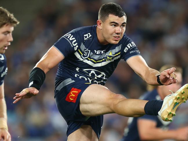 Jake Clifford of the Cowboys in action during the round 27 NRL match between Canterbury Bulldogs and North Queensland Cowboys at Accor Stadium, on September 07, 2024, in Sydney, Australia. (Photo by Mark Nolan/Getty Images)