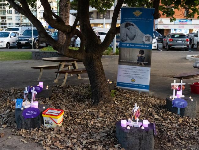 The Sanctuary Women, Children and Pets Refuge CEO and founder Simone Patterson attended a recent vigil for domestic violence victims in Burleigh Heads on the Gold Coast. Picture: Jeff Butterworth