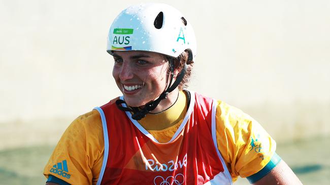 Jessica Fox after her bronze medal at the Olympics in Rio.