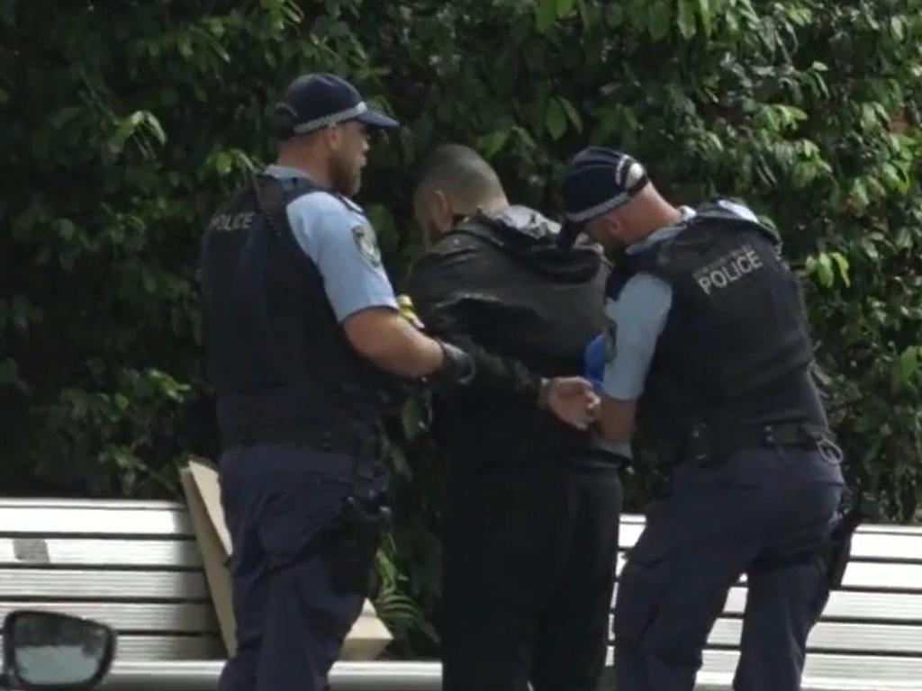 Four men have been charged and a police car damaged after a wild pursuit through Sydney’s northern beaches on Sunday morning. Picture: 9News