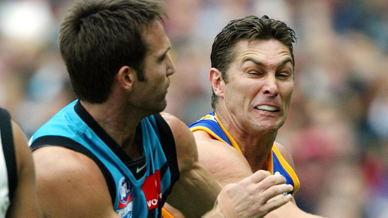 Shaun Burgoyne was right next to Alastair Lynch and Darryl Wakelin as they threw wild punches at each other.