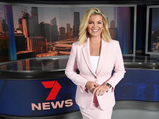 Secret’s out! Rebecca Maddern is tipped to replace Tim Watson on Seven’s sport anchor desk. Picture: Josie Hayden