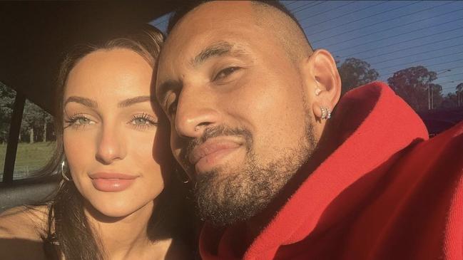 Nick Kyrgios and Chiara Passari in happier times on Instagram. Picture: Supplied