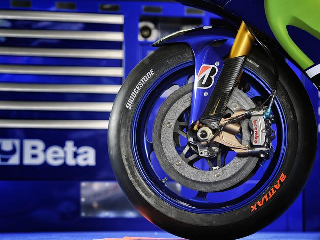 The 2015 Yamaha YZR-M1 MotoGP bike.