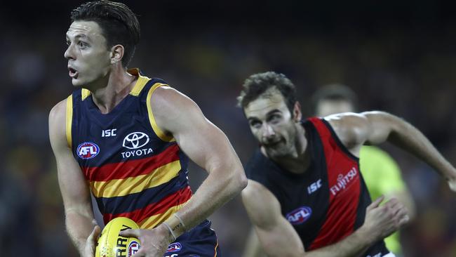 Young defender Jake Lever has completed his move from Adelaide to Melbourne with a four-year deal worth almost $4 million. His trade was confirmed on Thursday morning. Picture: Sarah Reed.