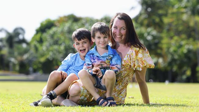 East Trinity mother Jessika Ayres is thinking of growing her family, but finds the high cost of childcare prohibitive. Picture: Brendan Radke