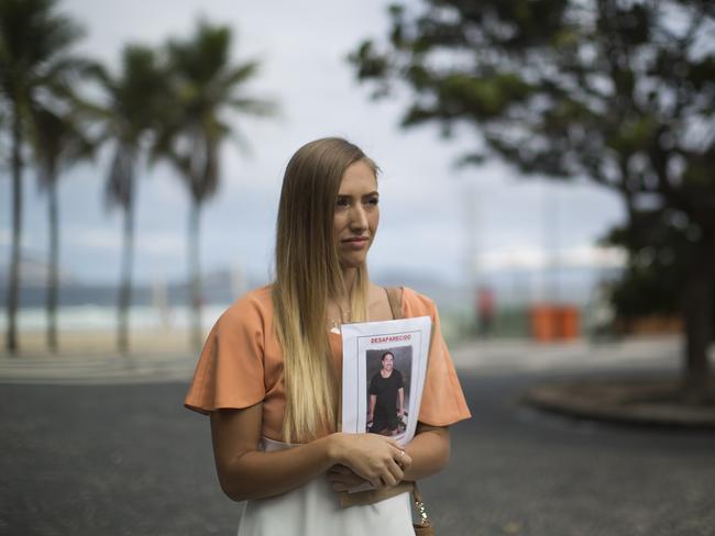 Bonnie Cuthbert has travelled to Rio to search for her missing boyfriend Rye Hunt. Picture: Felipe Dana/AP