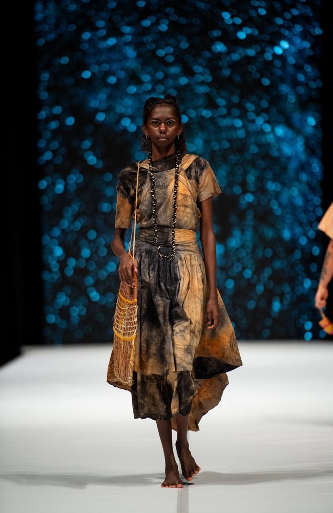 2024 Country to Couture at the Darwin Convention Centre showcases hand-designed First Nations fashion. Picture: Pema Tamang Pakhrin