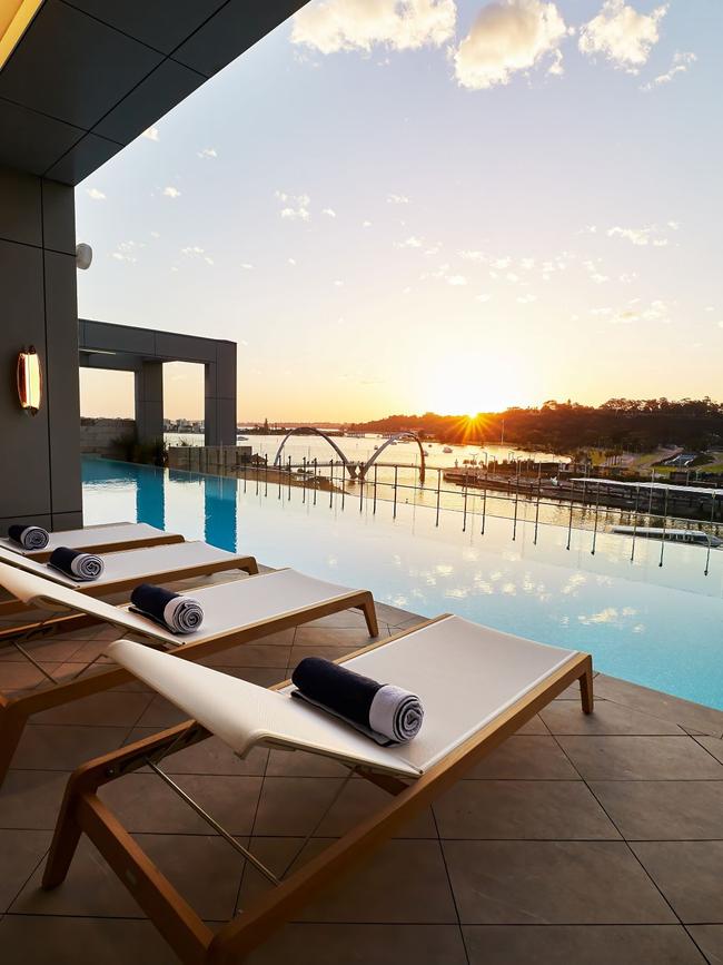 The hotel’s infinity pool.