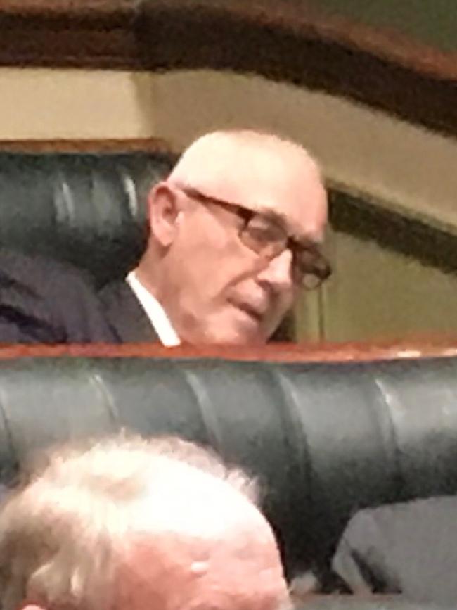 Damien Tudehope was re-elected despite being caught napping in parliament.