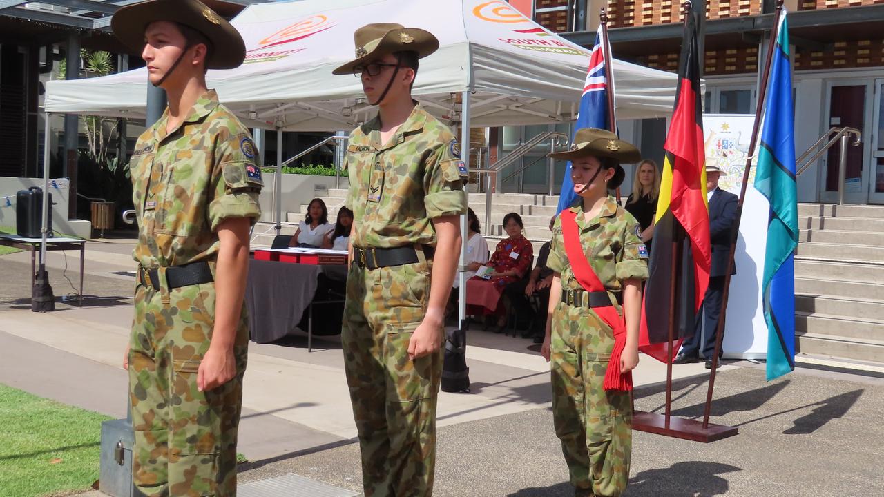 135 Cadets at Kingaroy Australia Day Citizenship Ceremony.